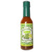 Bottle of Cilantro Lime hot sauce with green cap on a white background