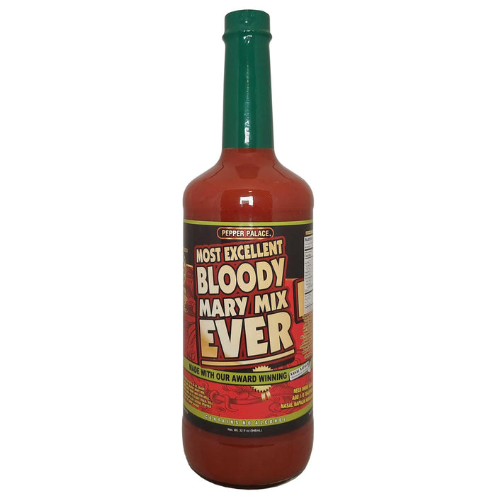 Bottle of Pepper Palace Bloody Mary Mix on a white background