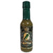 Bottle of King Jalapeno hot sauce with a green cap on a white background