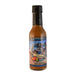Hot sauce bottle with label on a white background