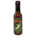 Bottle of hot sauce with a colorful label featuring a snake design on a white background.