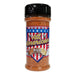 Bottle of Pepper Palace All American Rub on a white background