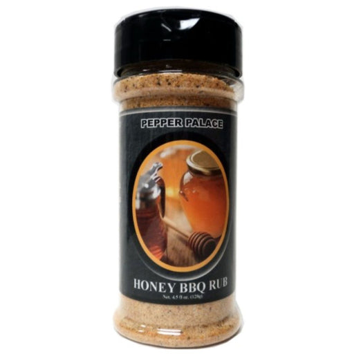 Jar of Pepper Palace Honey BBQ Rub on a white background