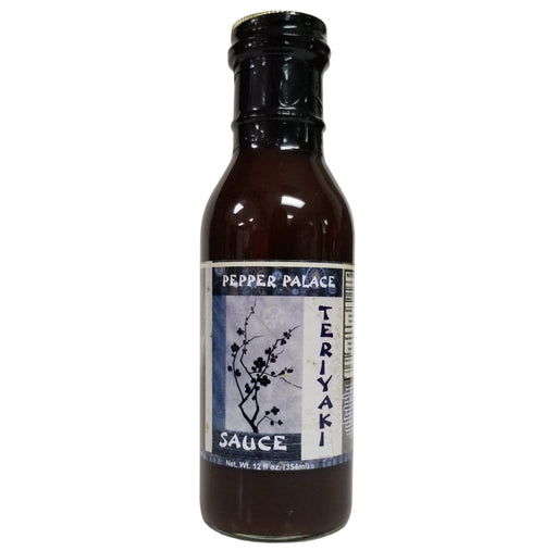 Bottle of Pepper Palace Teriyaki Sauce on a white background