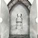 Purgatory Hot sauce bottle in a decorative archway with a neutral background