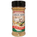 Jar of Pepper Palace Garlic Herb seasoning on a white background