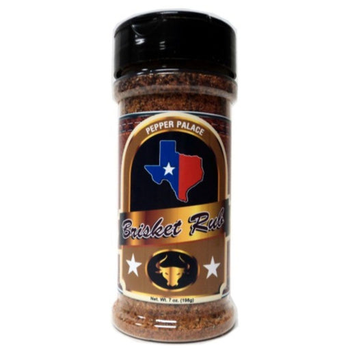 Jar of Pepper Palace Brisket Rub on a white background