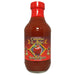Bottle of Cinnamon & Apples Barbeque Sauce with a red label on a white background