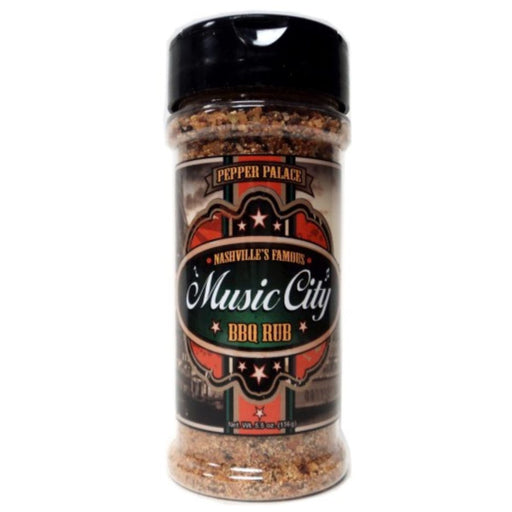 Music City BBQ Rub container with visible label on a white background