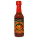 Hot Sauce bottle with a red cap and colorful label on a white background