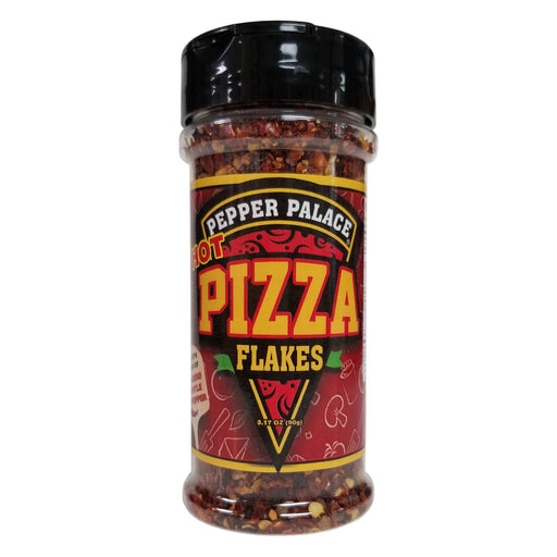 Bottle of Pepper Palace Pizza Flakes on a white background