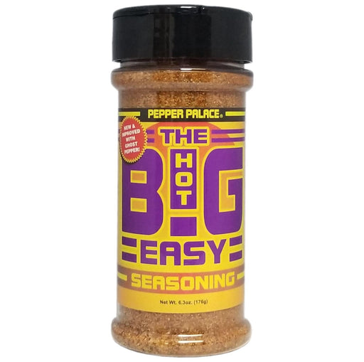 Spice jar labeled 'The Big Easy Seasoning' by Pepper Palace on a white background