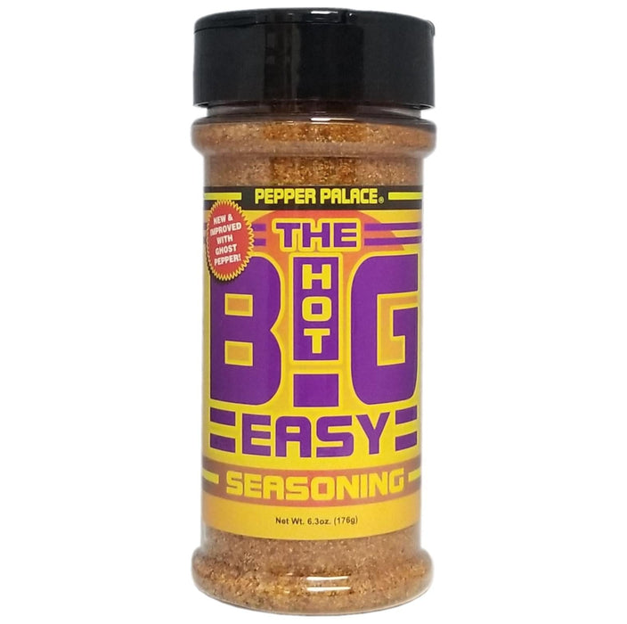 Spice jar labeled 'The Big Easy Seasoning' by Pepper Palace on a white background