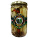 Jar of Pepper Palace Pickles with a label on a white background