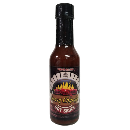 Bottle of Sweet Chipotle hot sauce on a white background