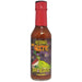 Bottle of Gator Bite hot sauce with a red cap on a white background