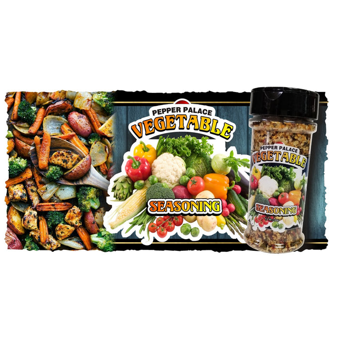 Vegetable Seasoning next to grilled veggies